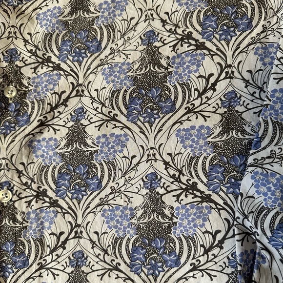 Tallia Blue Floral Button Down Sleeve Men's Large - Picture 7 of 8